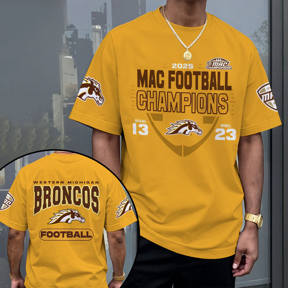 Western Michigan Broncos 2025 MAC Football Champions 3D Apparel – MAITM14080