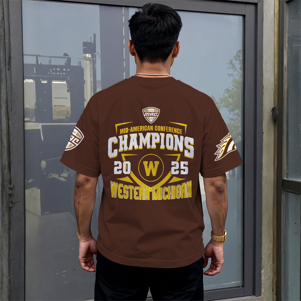 Western Michigan Broncos 2025 MAC Football Champions 3D Apparel – MAITM14078