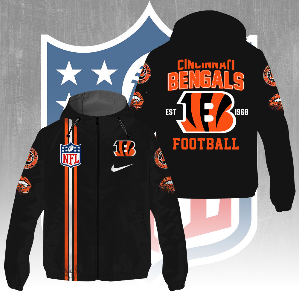 Cincinnati Bengals 3D Windbreaker Jacket – GNE4283