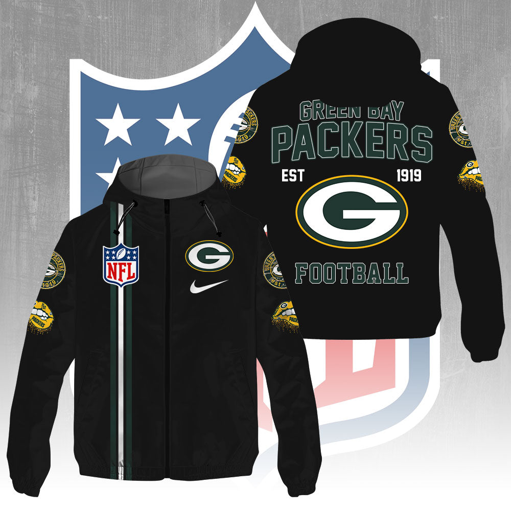 Green Bay Packers 3D Windbreaker Jacket – GNE4290