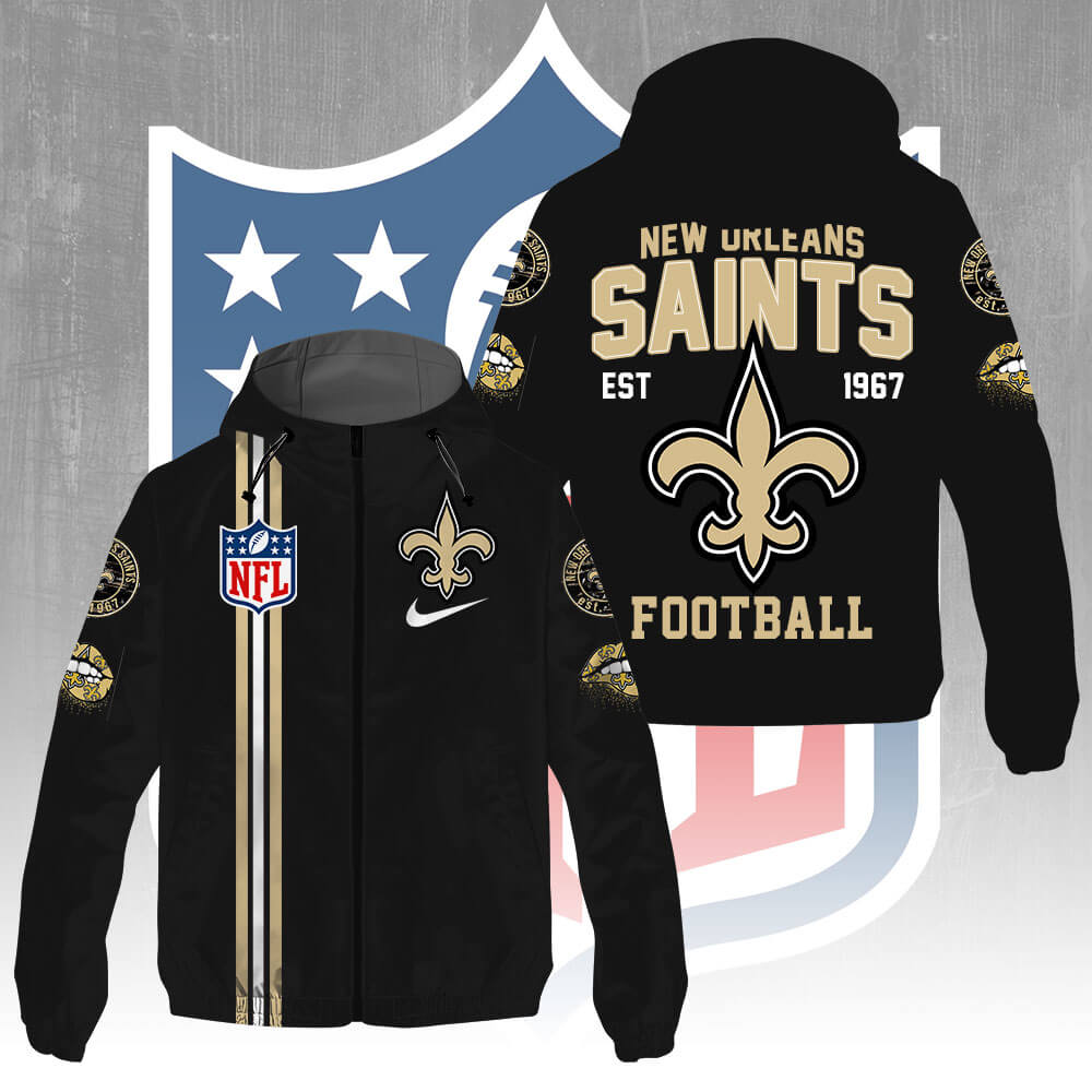 New Orleans Saints 3D Windbreaker Jacket – GNE4296