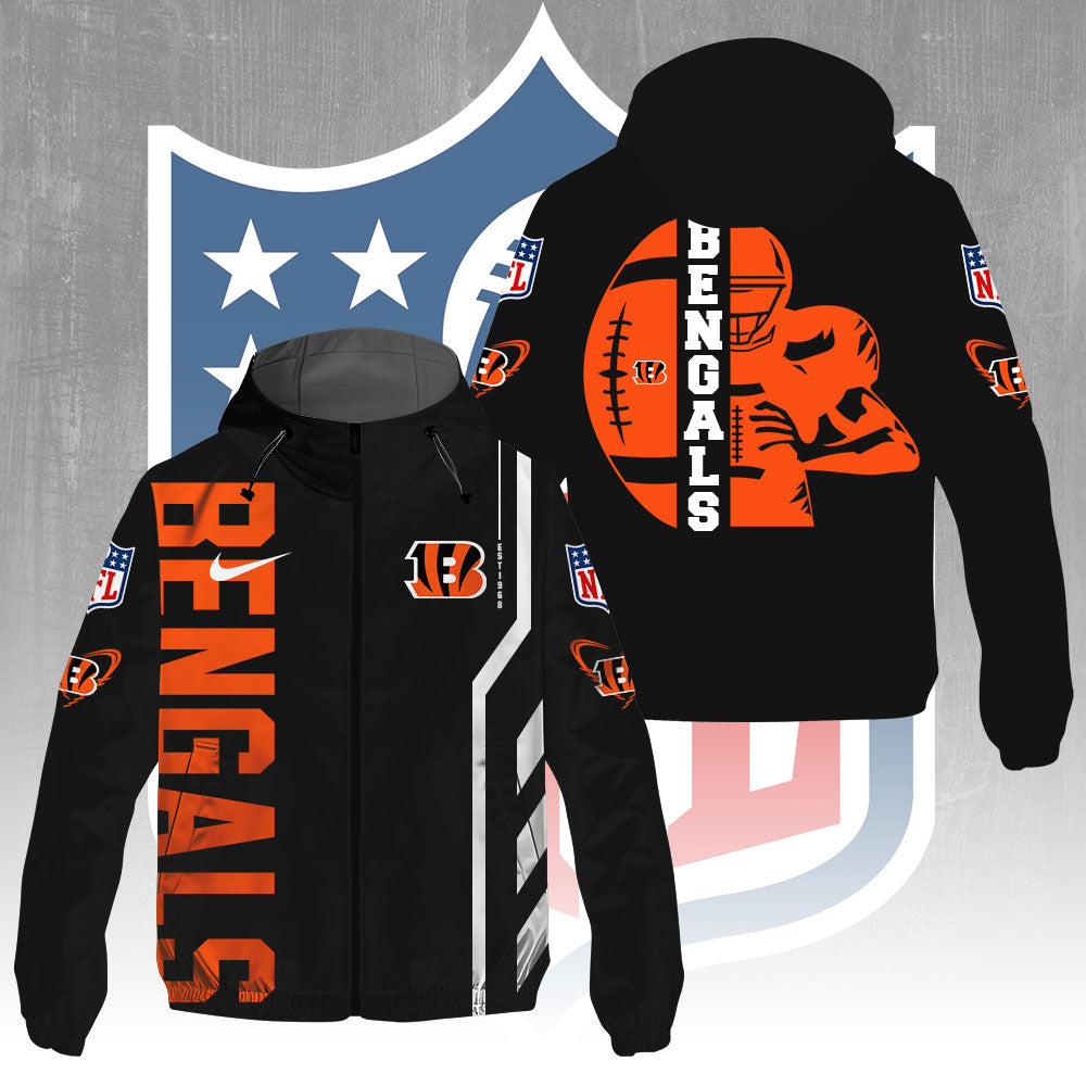 Cincinnati Bengals 3D Windbreaker Jacket – GNE4351