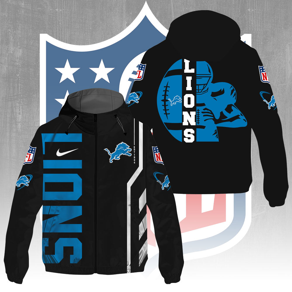 Detroit Lions 3D Windbreaker Jacket – GNE4356