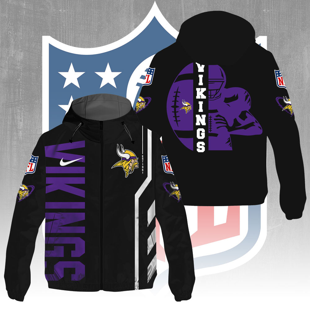 Minnesota Vikings 3D Windbreaker Jacket – GNE4362