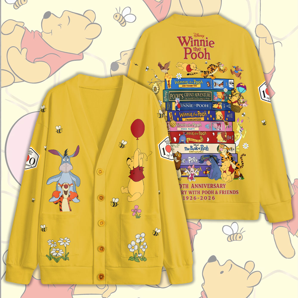 Winnie-the-Pooh Knitted V-neck Cardigan – TMTHU7963