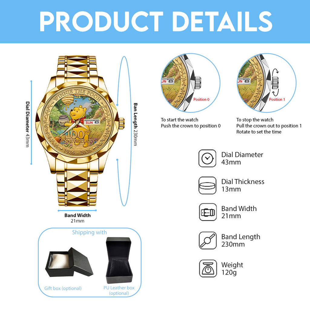Winnie-the-Pooh 100th Anniversary 2026 Alloy Luxury Quartz Watch – TMTHU5114