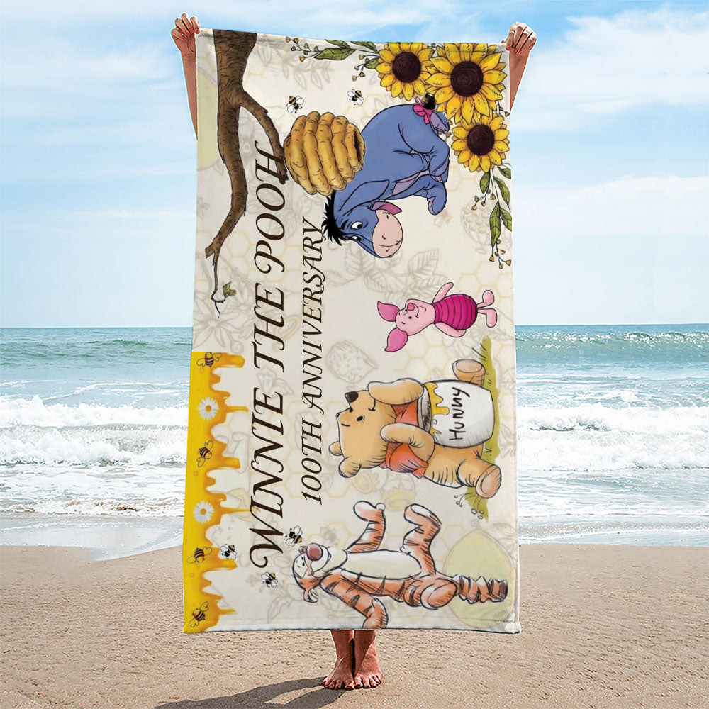 Winnie-the-Pooh 100th Anniversary Rectangle Beach Towel – TMTHU7434
