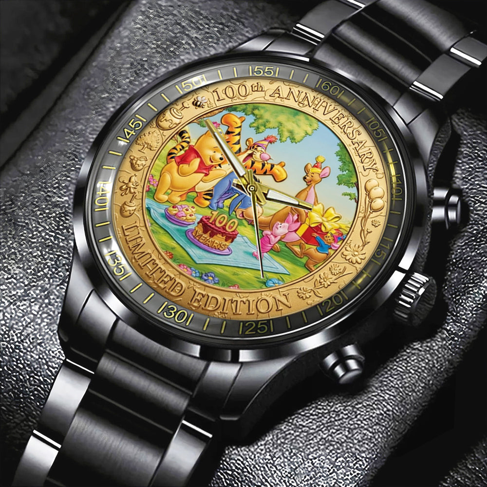 Winnie-the-Pooh 100th Anniversary Black Stainless Steel Watch – TMTHU4724