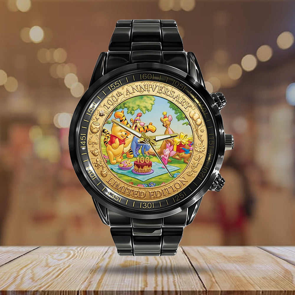 Winnie-the-Pooh 100th Anniversary Black Stainless Steel Watch – TMTHU4724