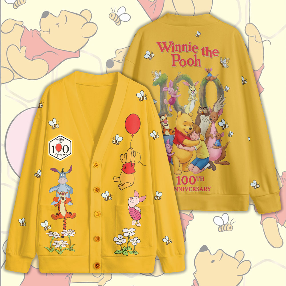 Winnie-the-Pooh 100th Anniversary Knitted V-neck Cardigan – TMTHU4382