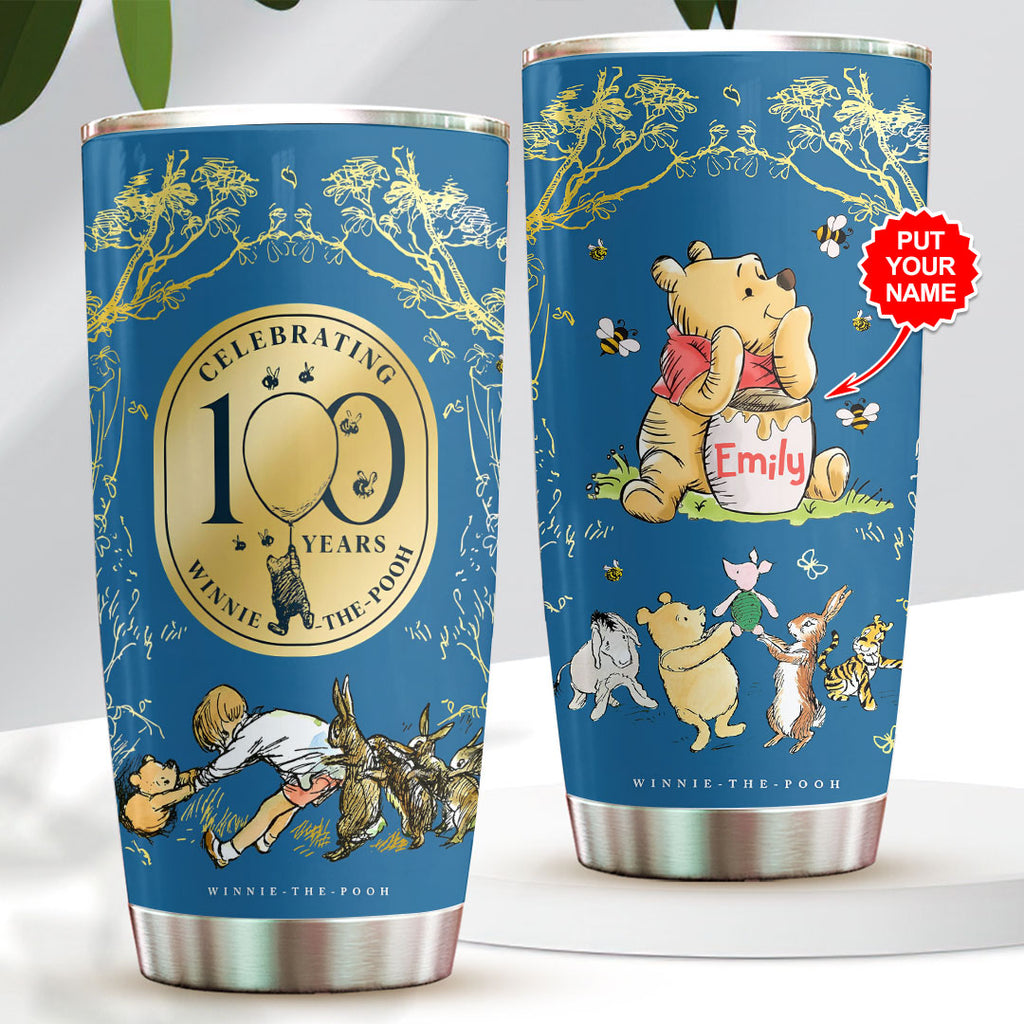 Personalized Winnie-the-Pooh 100th Anniversary Tumbler Cup – VANDH5104