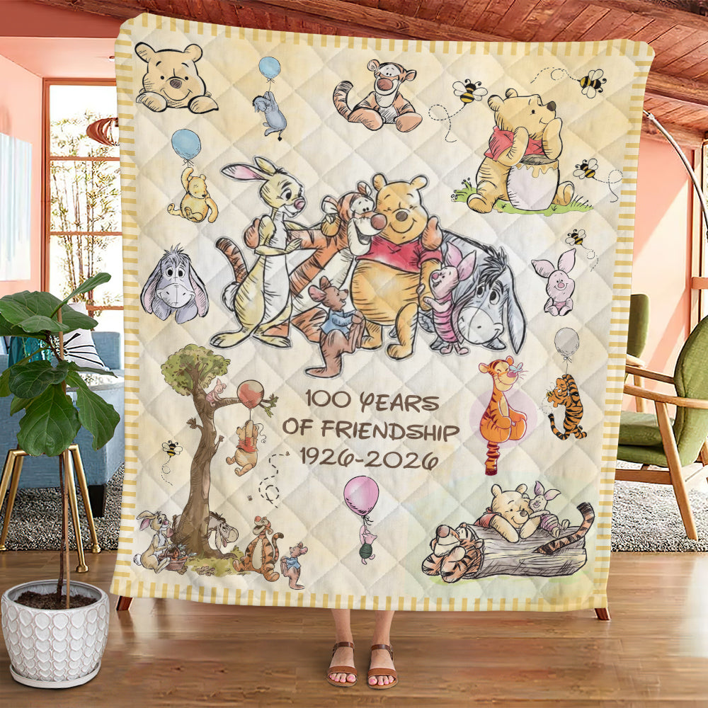 Winnie-the-Pooh 100th Anniversary 2026 Quilt Blanket – MAITM14840