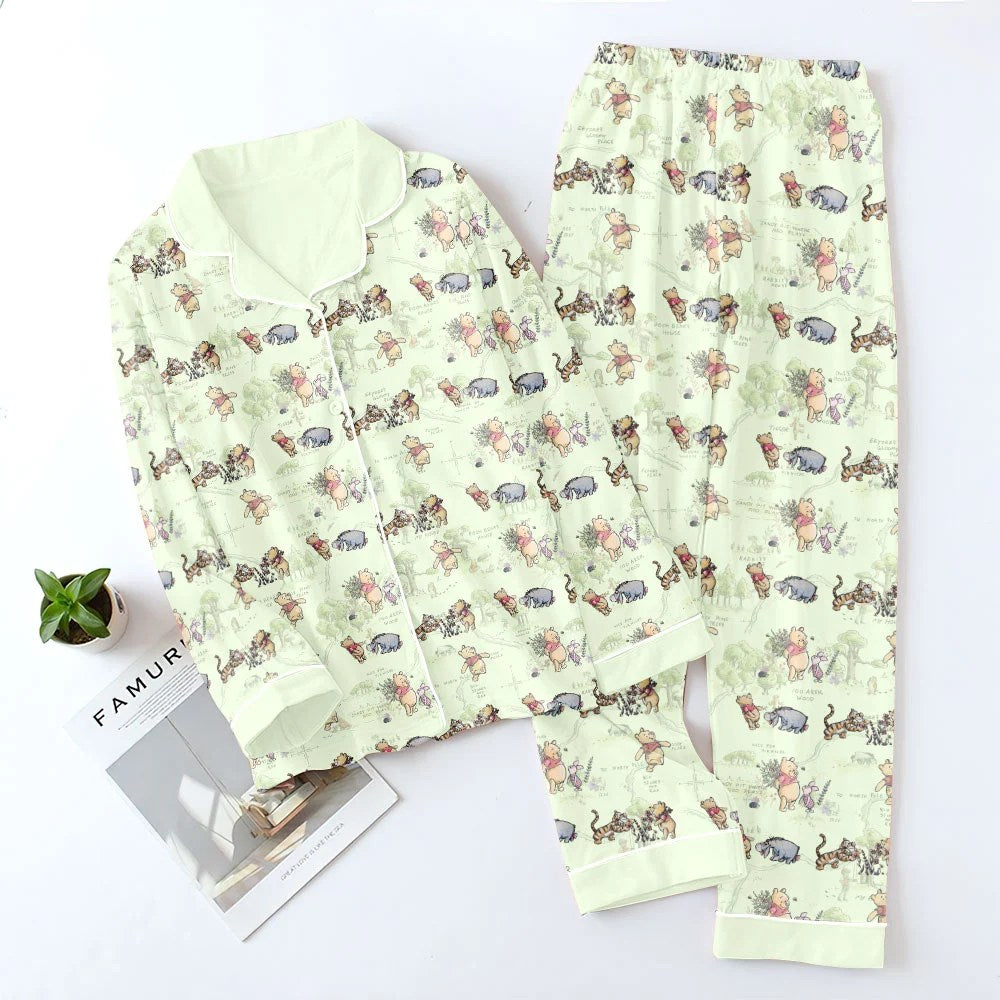 Winnie-the-Pooh Satin Pajama Set with Piping – TMTHU8982
