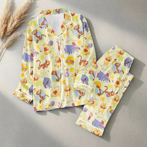 Winnie-the-Pooh Satin Pajama Set with Piping – HOATT21095