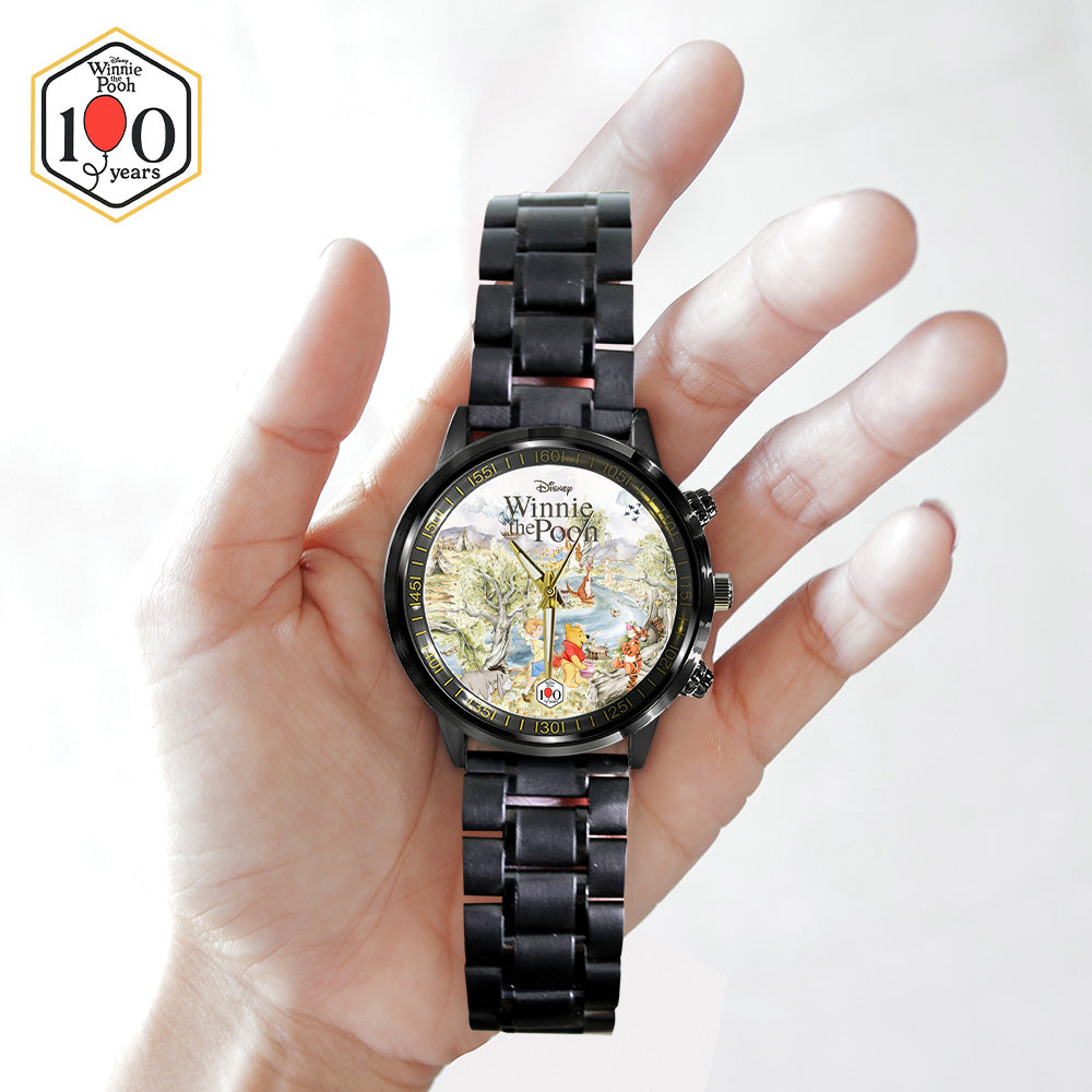 Winnie-the-Pooh 100th Anniversary Black Stainless Steel Watch – GNE7841