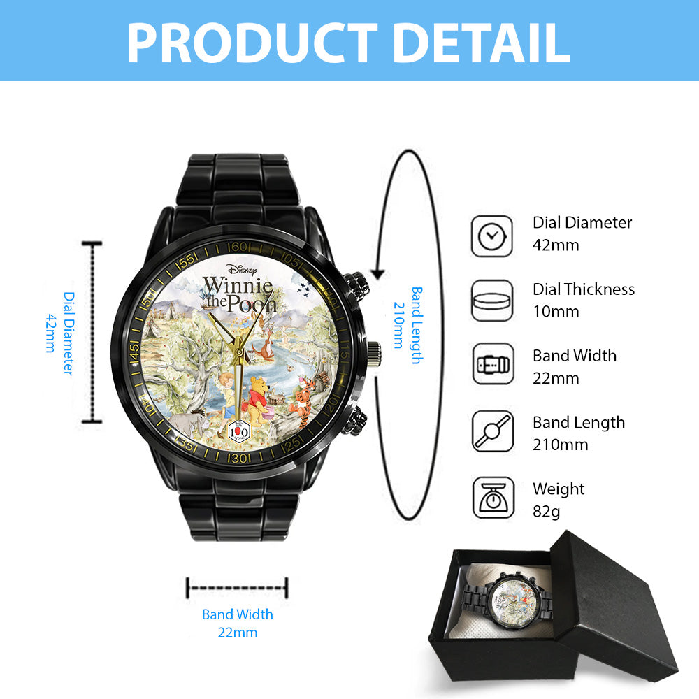 Winnie-the-Pooh 100th Anniversary Black Stainless Steel Watch – GNE7841