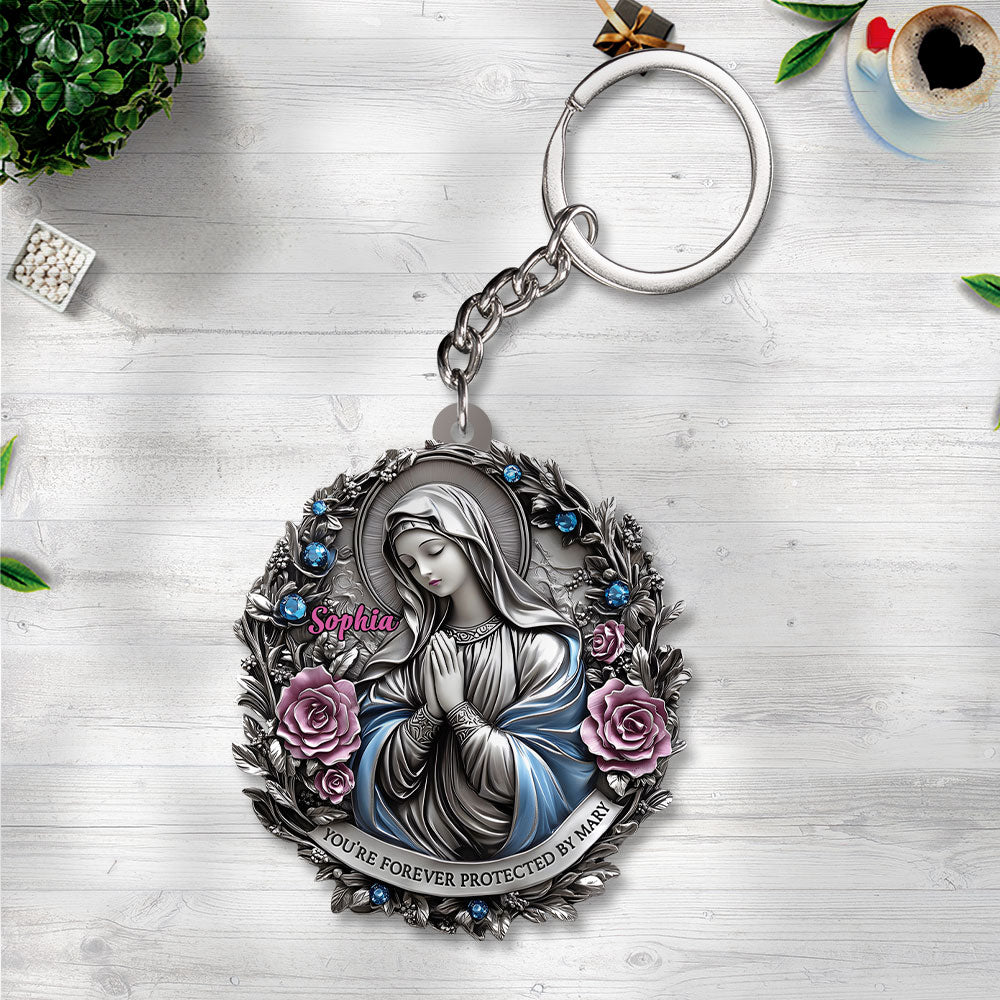 You're Forever Protected By Mary Custom Shape 2-Side Printed Keychain – TANTN15402