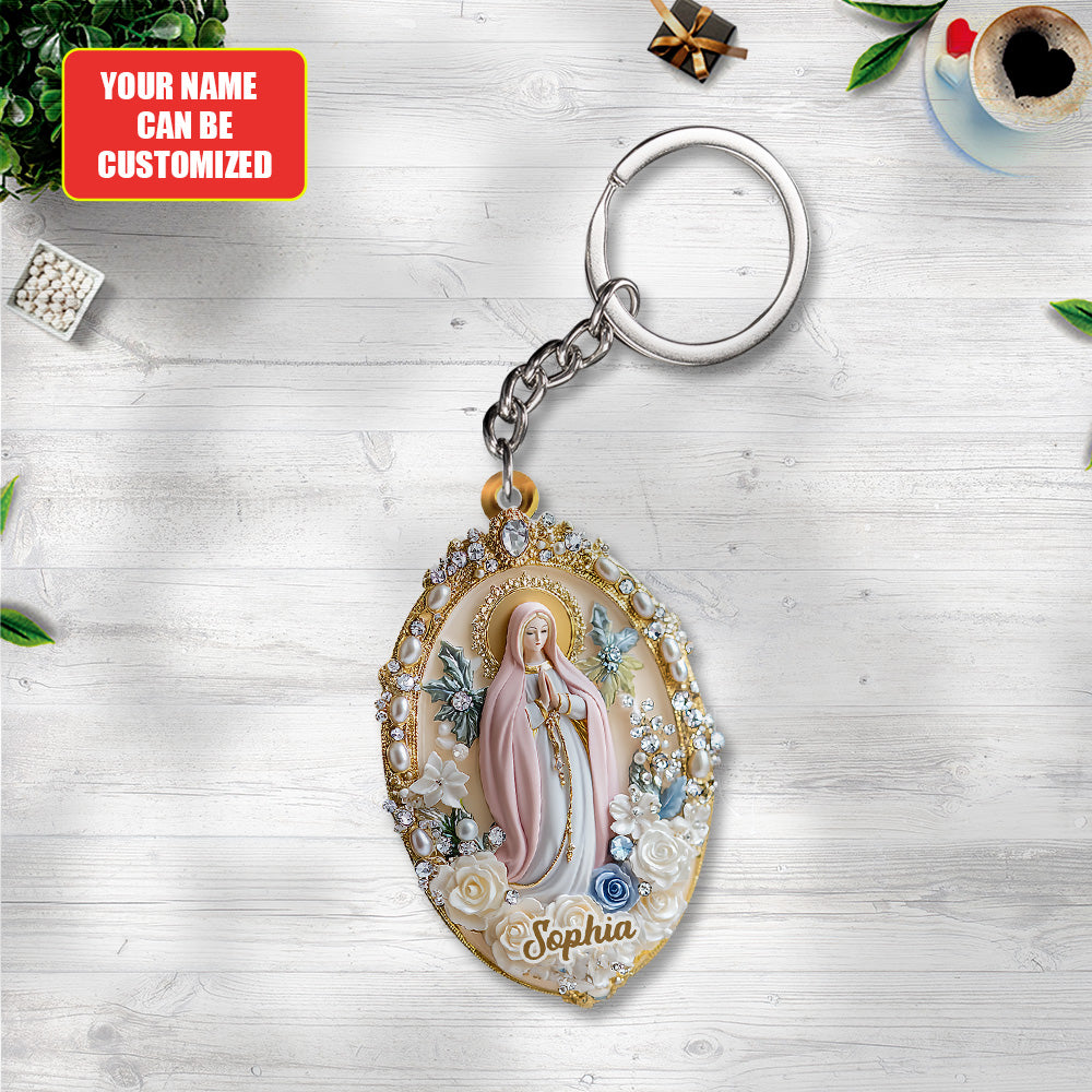 Personalized You're Forever Protected By Mary Custom Shape 2-Side Printed Keychain – TANTN15406