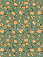 Gig Day Pass Those Peas Retro Funk Guitar And Amplifier Pattern Shirt