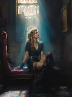 Gothic Woman Beneath A Glowing Halo Shirt