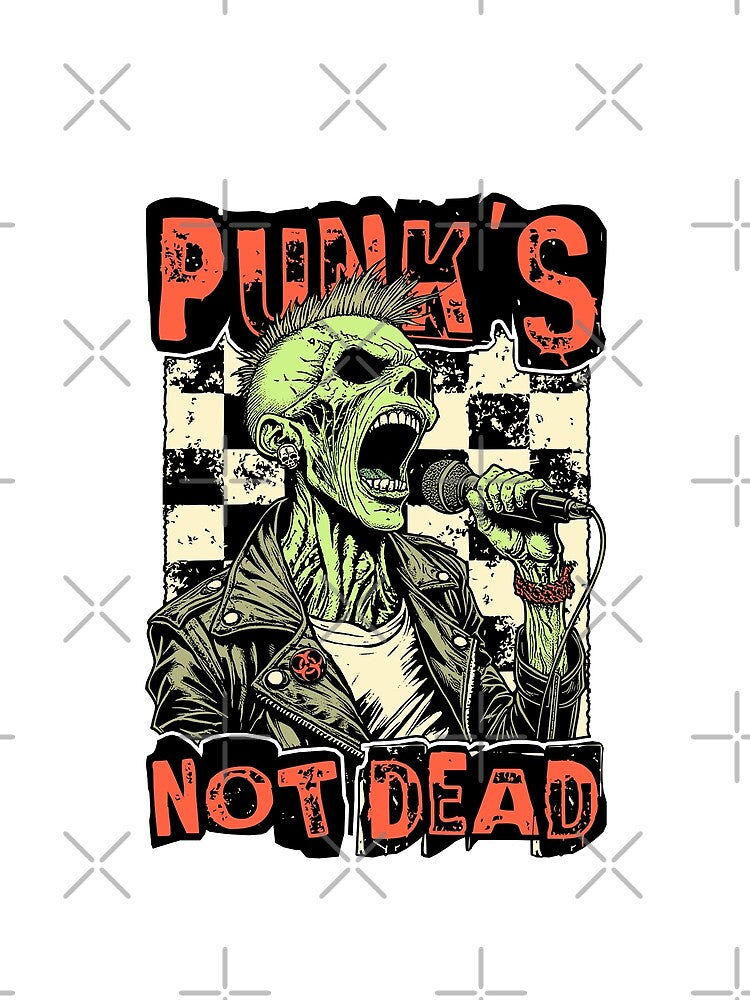 Punk Rocker Zombie Funny Punk's Not Dead Halloween Music Shirt