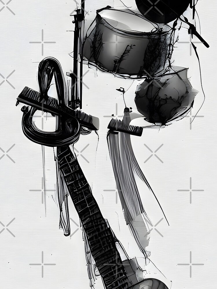 Abstract Musical Instrument And Drums Design Shirt