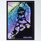 Video Game Map Vice City Poster