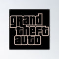 GTA Grand Theft Auto Logo Rust Poster
