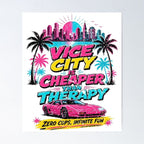 Funny Vice City Gaming Design Poster