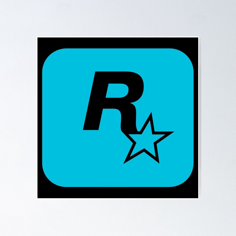 Rockstar Games GTA 6 Vice City VC Blue Logo Poster