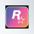 Rockstar Games GTA 6 Sunset Logo White Poster