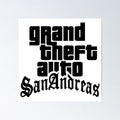GTA Grand Theft Auto Logo San Andreas SA Black Poster