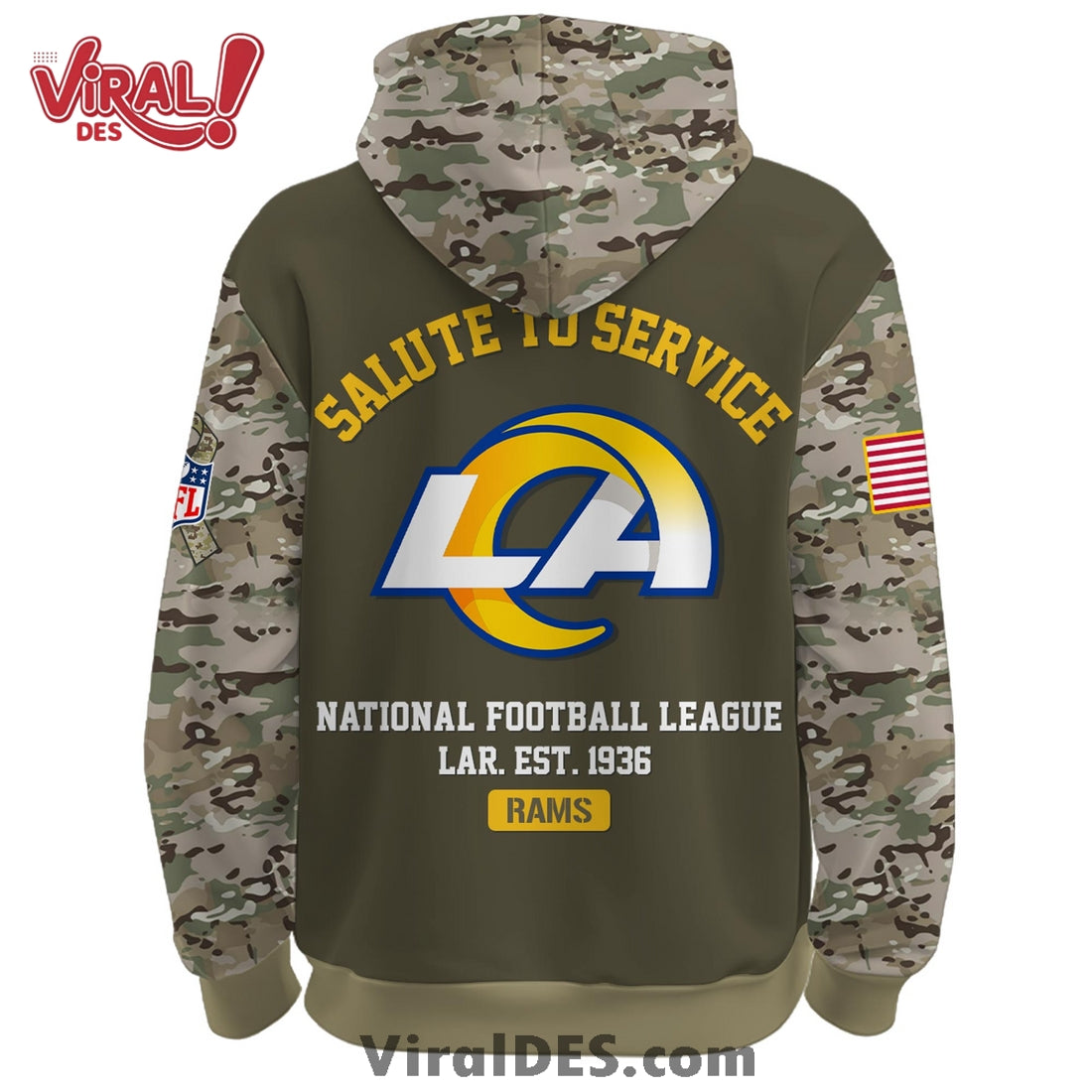 Los Angeles Rams 2025 Salute to Service Hoodie, Long Pants