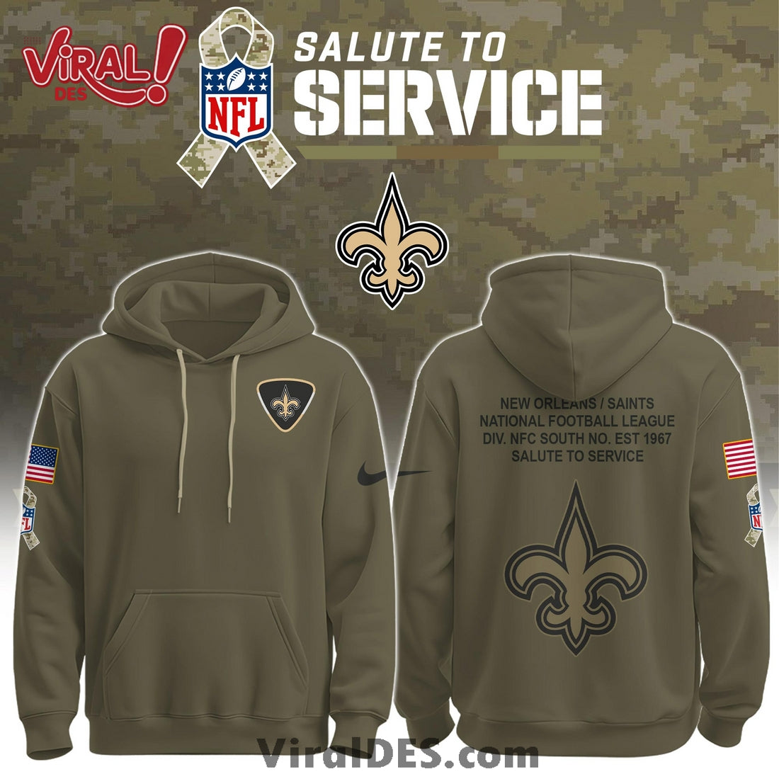 New Orleans Saints Salute To Service Limited Edition Shirt