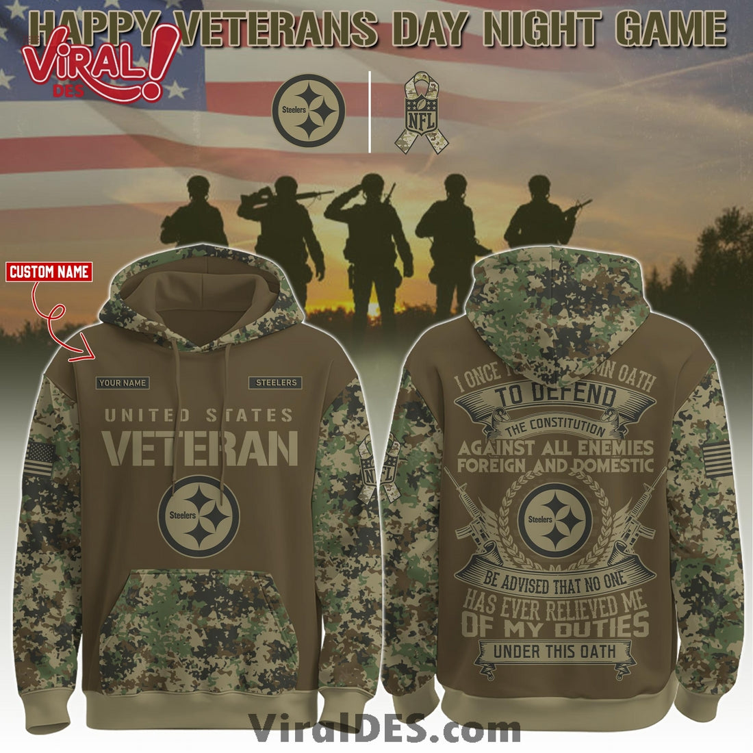 Pittsburgh Steelers Salute to Service Limited Editions Hoodie