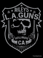 Riley's L A GUNS Official Logo Grey Skull Shirt
