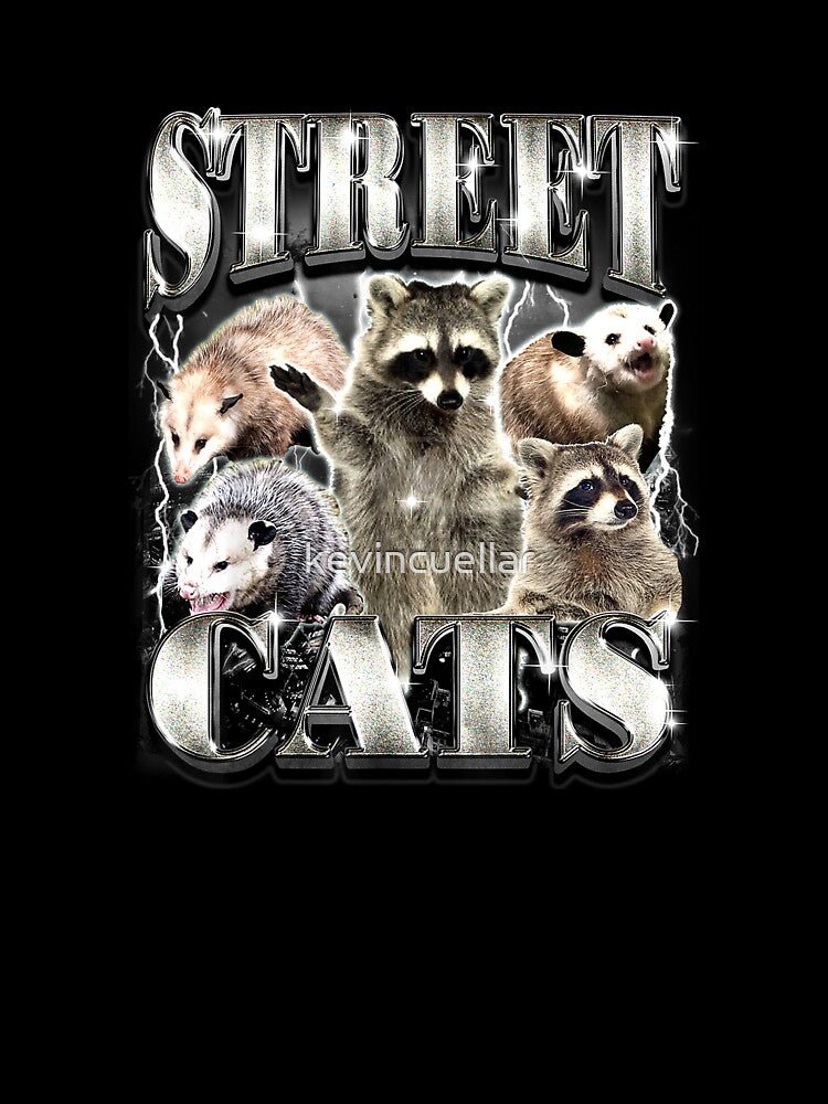 Funny Street Cats Raccoon Possum Vintage Bootleg Rap Style Shirt