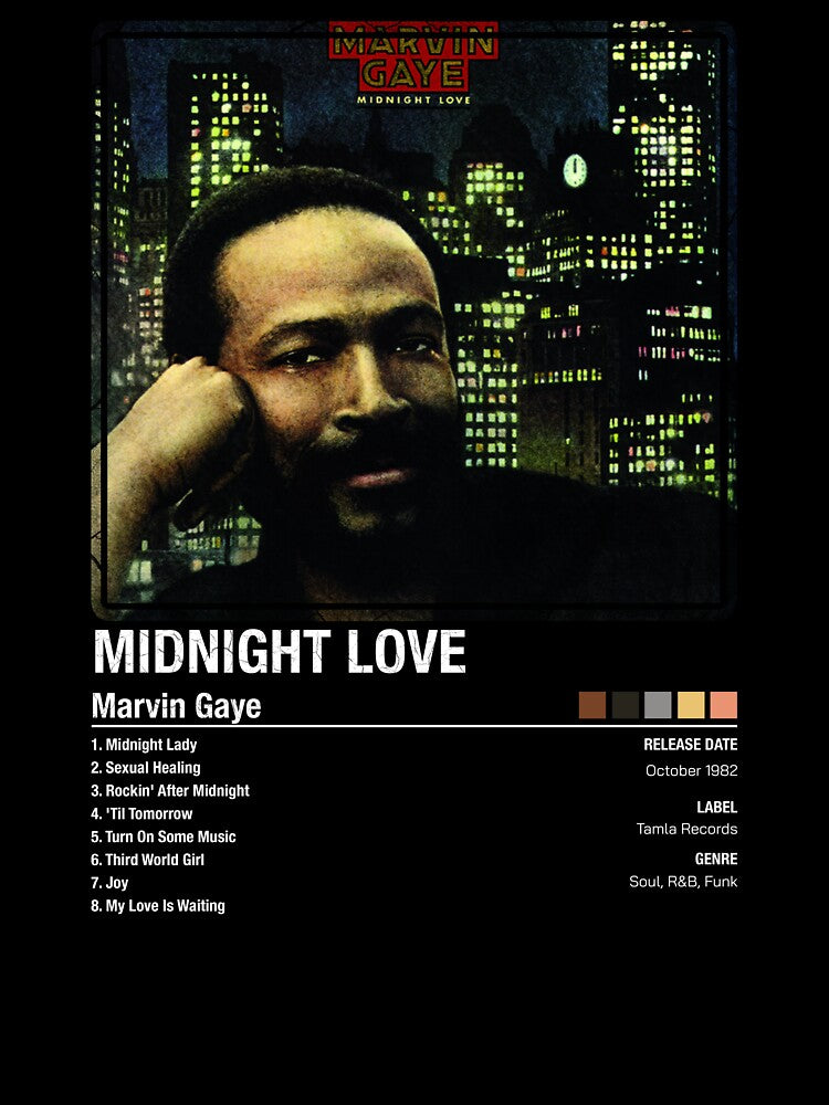 Marvin Gaye Midnight Love Soul Funk Album Shirt