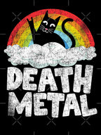Funny Death Metal Cat Rainbow Heavy Metal Shirt