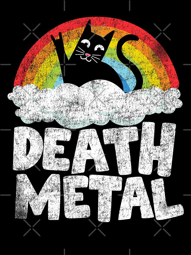 Funny Death Metal Cat Rainbow Heavy Metal Shirt