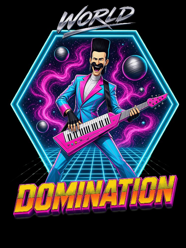 Cyber Heavy Metal Guitarist Neon Shredder Shirt