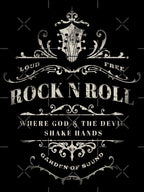 Rock N Roll - Where God And The Devil Shake Hands Shirt