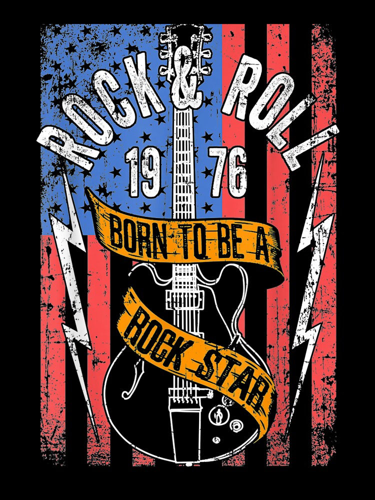 Vintage Retro Style 1976 Guitarist Rock Roll Music Guitar Shirt