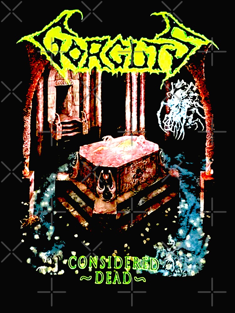 Green Yellow Typography Death Metal Silhouette Shirt