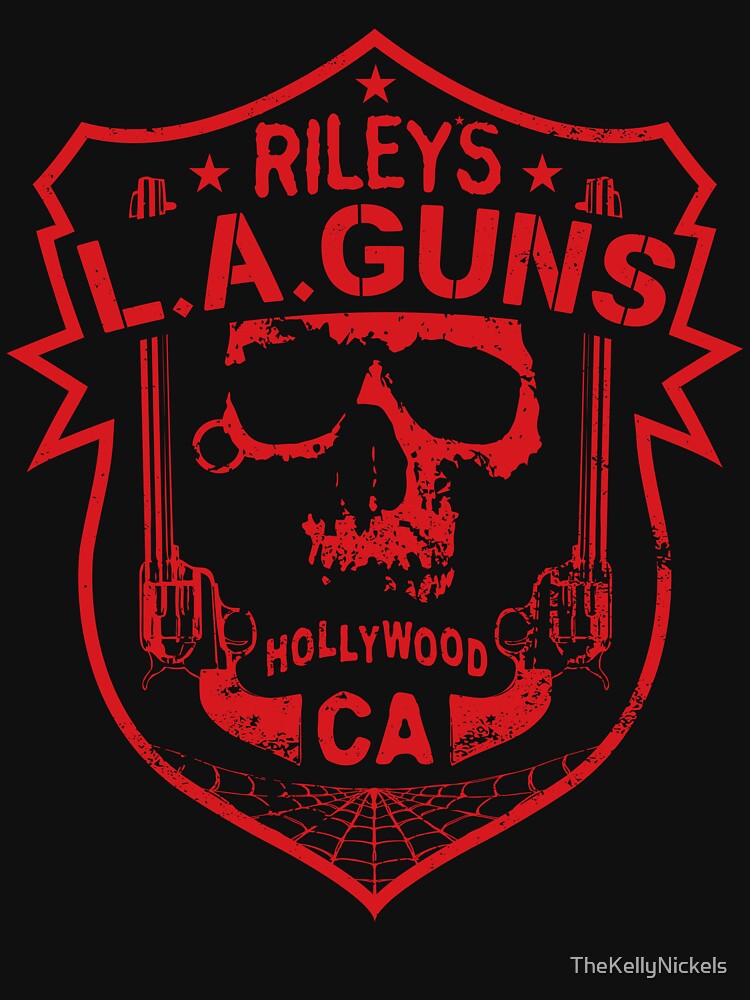 Riley's L A GUNS Official Logo Red Shirt