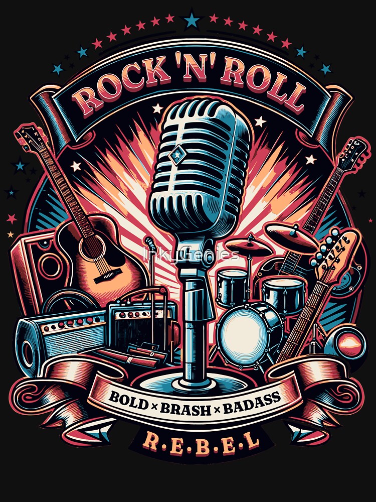 Rock N Roll Vintage Music Instruments Shirt