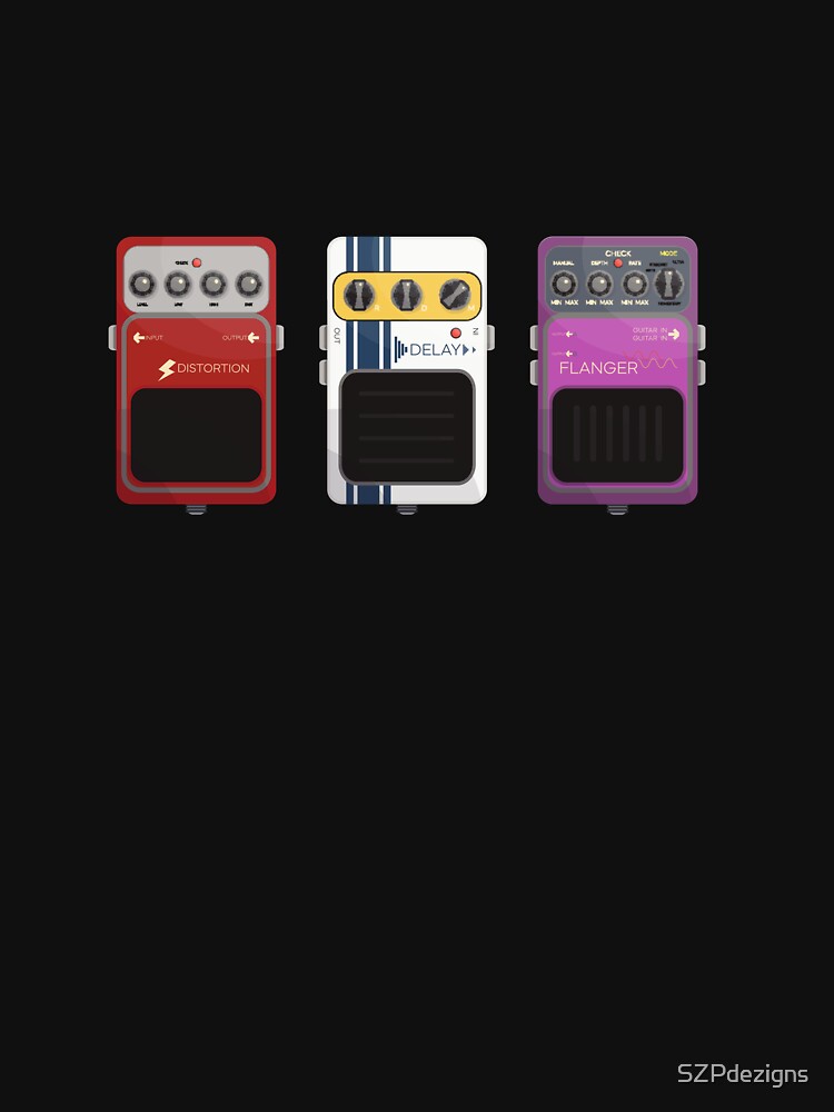 Guitar Pedals Distortion Flanger Delay Music Guitarist Shirt