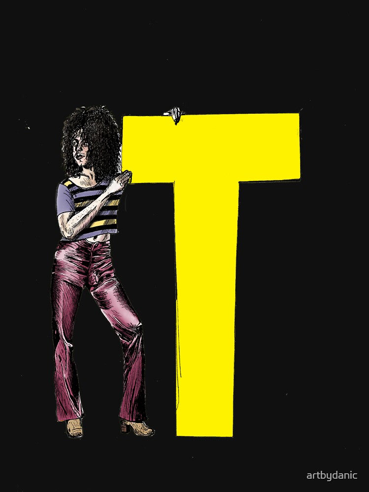 Ink Drawing Of Marc Bolan Shirt
