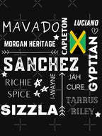 Reggae Artist White Text Design Shirt