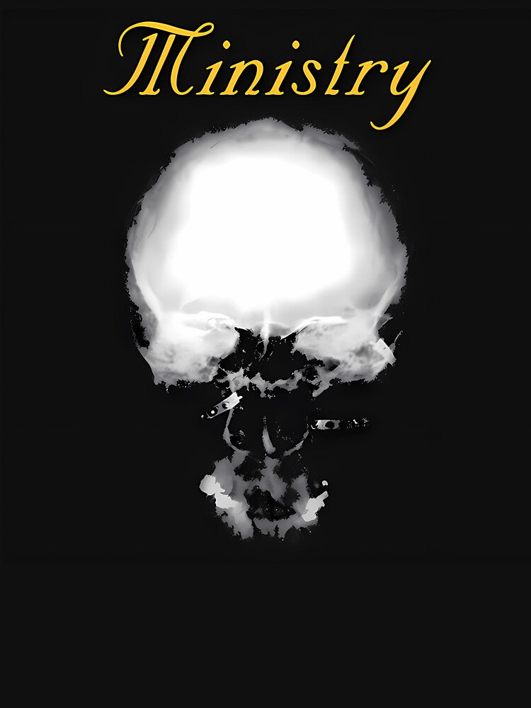 Ministry Band White Glowing Skull Shirt